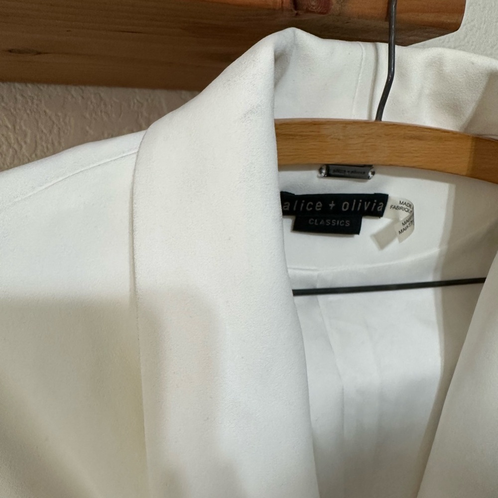 Alice + Olivia Wheaton Shawl Colllar Wrap Blazer in Off White - Picture 9 of 16